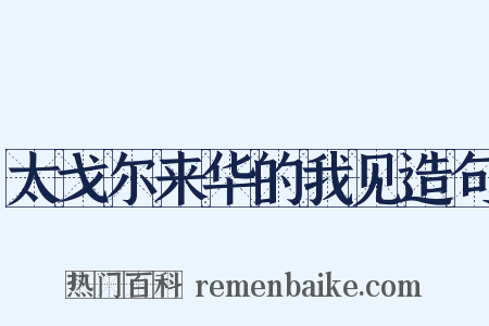 太戈尔来华的我见造句是什么意思的图片